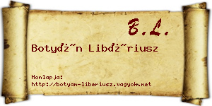 Botyán Libériusz névjegykártya